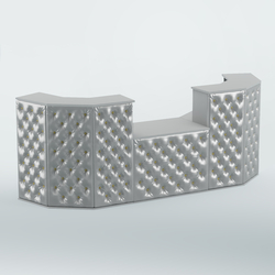 Ресепшен со столом БАРОН №7 (карета золото), Серый + Экокожа серебристая