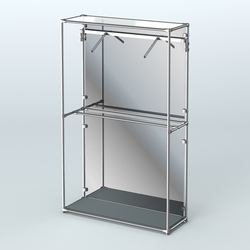 Торговая система ХРОМ (задняя стенка - зеркало) 1200 мм с поручнями №4, Темно-Серый