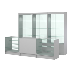 Комплект витрин ЭК-02 и прилавков ЭК-4, Серый