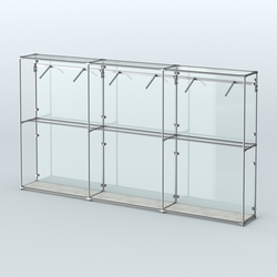 Торговая система ХРОМ (задняя стенка - стекло) 3600 мм с поручнями №7, Метрополитан Грей