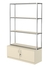 Хромированный стеллаж с полками ДСП 16мм №2 с тумбой Т-21 Крем Вайс
