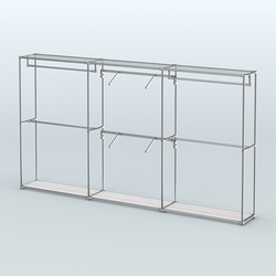 Торговая система ХРОМ без ДСП 3600 мм с поручнями №5, Ясень Анкор светлый