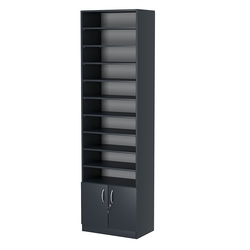 Стеллаж из ДСП с 10-ю полками 350x600 мм серии LEVEL-10 №6 (З/C - ДВП), Антрацит