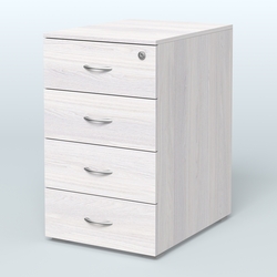 Тумба приставная для компактных столов 4 ящика с замком Тарли, Ясень Анкор светлый