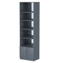 Стеллаж из ДСП с 4-мя полками 400x600 мм серии LEVEL-4 №7-2 (З/C - ЗЕРКАЛО), Темно-Серый