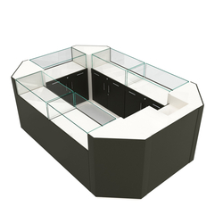 Остров ювелирный "Диаманд" №1, ЛДСП белый + МДФ черный