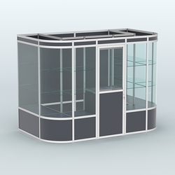 Павильон из профиля пристенный №8а (4,05 кв. м), Антрацит