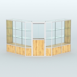 Павильон из профиля угловой №7б (9 кв.м), Дуб Золотистый