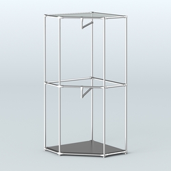 Угловой стеллаж Хром №6 с поручнями, Черный