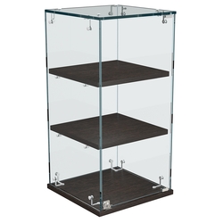 Витрина Истра настольная №21-ДП с прямыми полками из ДСП, Дуб Венге