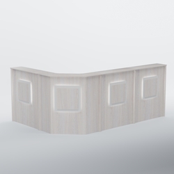 Ресепшен угловой большой КВАДРАТ №4, Ясень Анкор светлый