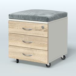 Тумба подкатная Платинум Персонал, цвет белый премиум, Белый + Дуб Сонома