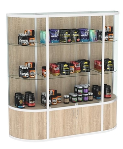 Витрина из профиля с секторами №6 (2-ух метровая), Дуб сонома