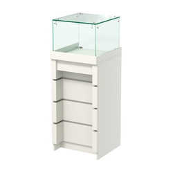 Торговый прилавок квадратный с утопленным фасадом №УФ-3-450, Белый