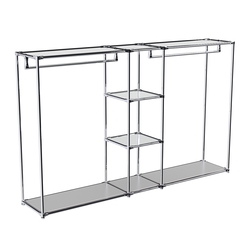 Хромированный стенд-вешало TD-48 №1-4 Хром с полками Зеркало 4мм, Серый