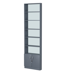 Стеллаж из ДСП с 5-ю полками 100x600 мм серии LEVEL-5 №1-2 (З/C - ЗЕРКАЛО), Темно-Серый