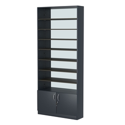 Стеллаж из ДСП с 8-ю полками 200x900 мм серии LEVEL-8 №10-2 (З/C - ЗЕРКАЛО), Антрацит