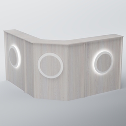 Ресепшен Г-образный КРУГ №3, Ясень Анкор светлый