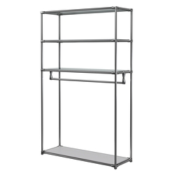 Хромированное вешало БАШНЯ №6-4 с полками Зеркало 4мм, Серый