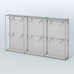 Торговая система ХРОМ (задняя стенка - ДСП) 3600 мм с поручнями №4, Серый