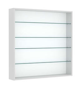 Витрина настенная №4-1Г открытая с прозрачными полками, Серый