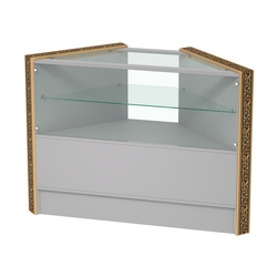 Недорогой прилавок угловой с декоративными молдингами №ПДМ-9, Серый