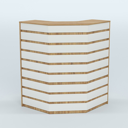 Ресепшен серии ПРАЙМ №3А угловой, Дуб Канзас коричневый + Белый