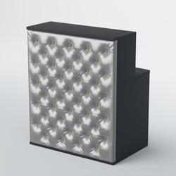 Ресепшен БАРОН №1 (карета золото), Антрацит + Экокожа серебристая