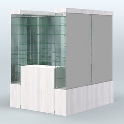 Павильон ИСТРА (глубина витрин-300мм) №1б (2, 70 кв.м), Ясень Анкор светлый