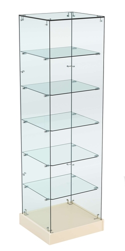 Витрина Хит продаж №502 (открытая, задняя стенка - стекло), Крем Вайс