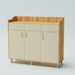 Стойка официанта "Бармен" №8-Н на ножках, Дуб Золотистый и Крем Вайс