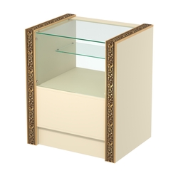 Недорогой прилавок малый с декоративными молдингами №ПДМ-3-600, Крем Вайс