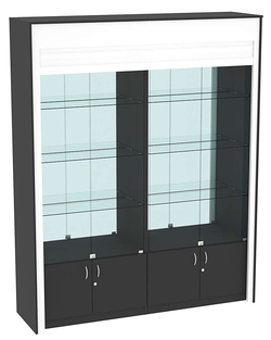 Торговая витрина двухсекционная с рольставнями ЭКДВ-300-3, Черный