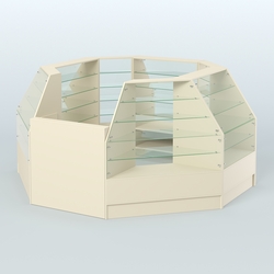 Низкий торговый остров серии Алмаз №1 малый, Крем Вайс