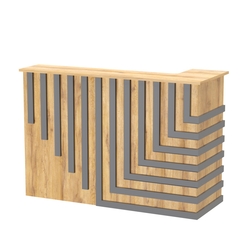 Стойка ресепшен ГРАУНД №5А, Дуб Золотистый и Темно-Серый