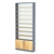 Стеллаж из ДСП с 8-ю полками 200x900 мм серии LEVEL-8 №10-1 (З/C - СТЕКЛО) Темно-серый и Дуб Золотистый