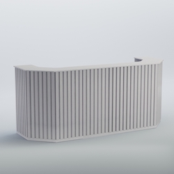 Ресепшен со скошенными углами серии ПРИЛИВ №6, Ясень Анкор светлый