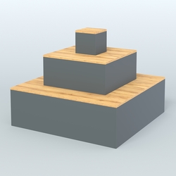 Островок-пирамида квадратный для торговых центров №1, Темно-Серый  + Дуб Золотистый
