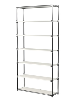 Пристенный торговый стеллаж  ЛАЙТ с пятью полками ДСП №2, Белый