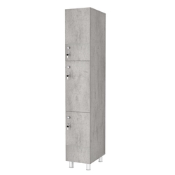 Шкаф для раздевалок СТАНДАРТ-ТРИО №1, Бетон Чикаго светло-серый F186 ST9
