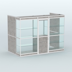 Павильон из профиля пристенный №1в (4,05 кв. м), Бетон Чикаго светло-серый F186 ST9