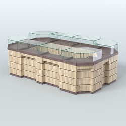 Торговый островок GOLD №5 (6,75 кв.м), Ясень Анкор темный и Дуб Сонома