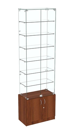Узкая витрина с прозрачными стенками ИСТРА №33-600, Орех