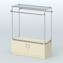 Островная торговая система ХРОМ 1200 мм с тумбами №4, Крем Вайс