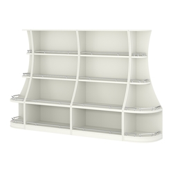 Пристенный низкий стеллаж ГАРАНТ №2-О с ограничителями, Белый