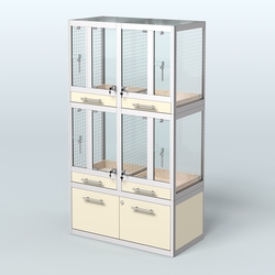 Витрина малая для продажи птиц в зоомагазин серии ЖАКО-02, Крем Вайс
