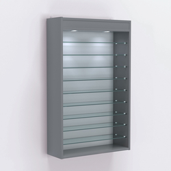 Витрина настенная №202-7Г открытая с фризом, Темно-Серый