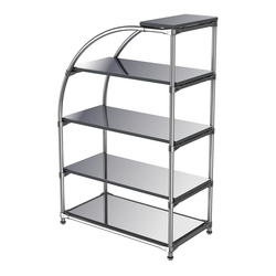 Хромированный стенд универсальный TD-06 (Т) с полками Зеркало 4мм, Антрацит