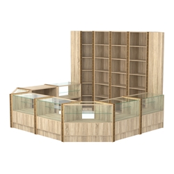 Торговый островок с молдингами восьмигранный №5 (5,38 кв.м), Дуб сонома