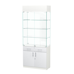 Витрина ювелирная "Диаманд" №12, ЛДСП белый + МДФ белый